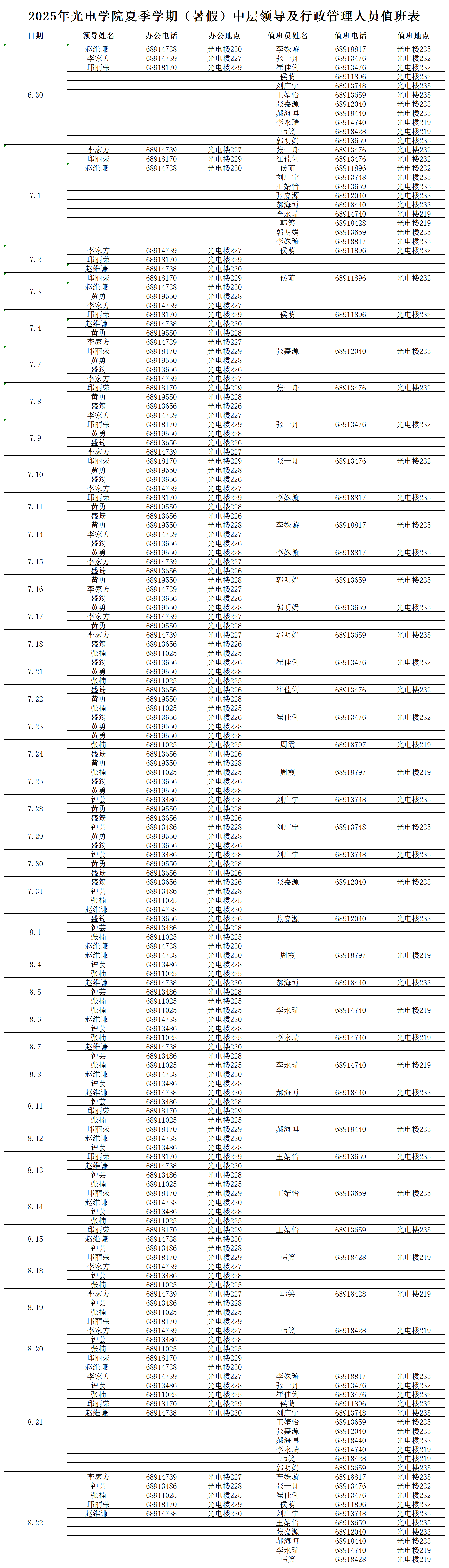 【香港彩霸王
挂网】：2025年夏季学期（寒假）中层领导及行政管理人员值班表_Sheet1.png